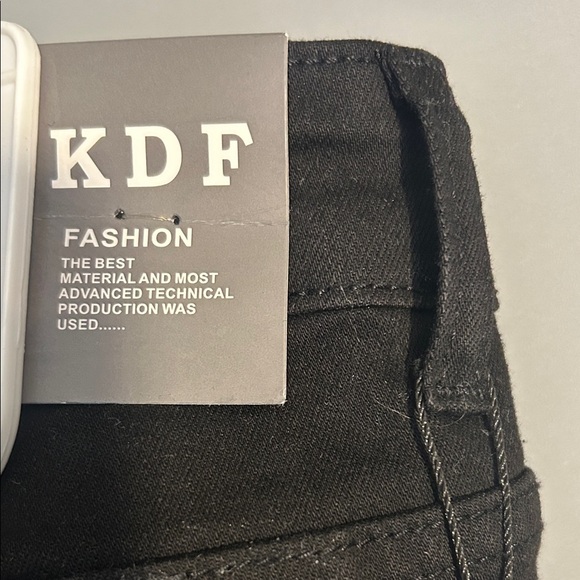 KDF Black Denim Pants Size 4 - Picture 7 of 8